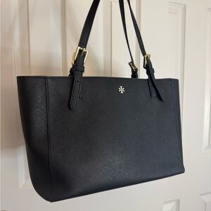 Tory Burch Black Tote with Gold Accents